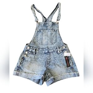 No Boundaries Acid Washed Denim Overalls